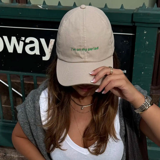 "I'm on my period" – Organic Cap in 3 Farben