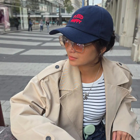 "BLEED HAPPY" – Organic Cap in 3 Farben